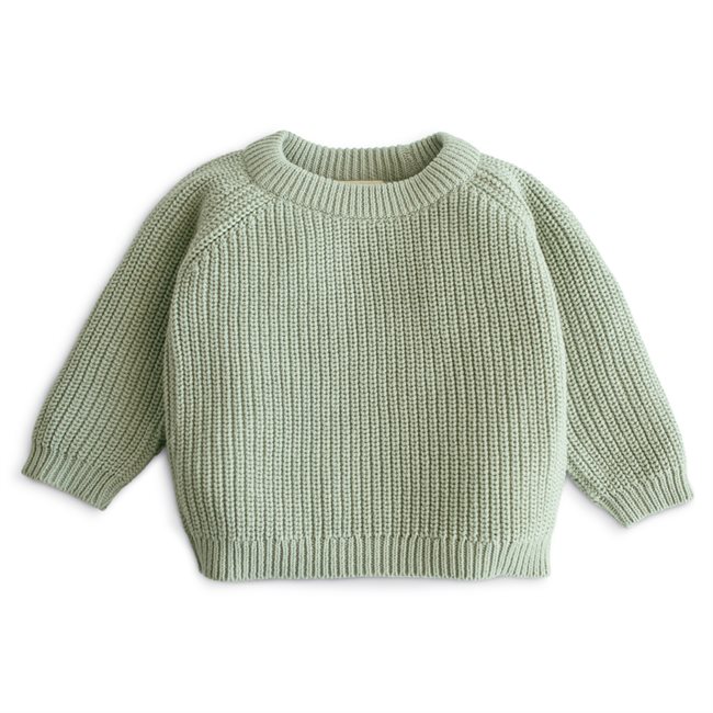 Mushie Chunky Knit Sweater - Light Mint - age 3-6 Months