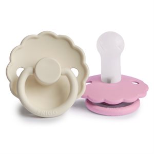 FRIGG Daisy - Round Silicone 2-Pack Pacifiers - Cream/Lupine - Size 2