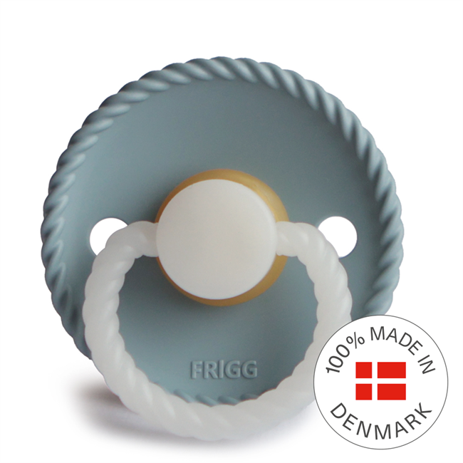 FRIGG Rope - Round Latex Pacifier - Stone Blue Night - Size 2