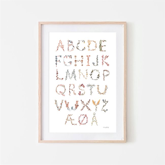 Mushie Poster - Medium - Alphabet Danish