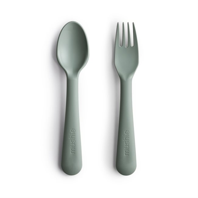 Mushie Fork & Spoon - Sage